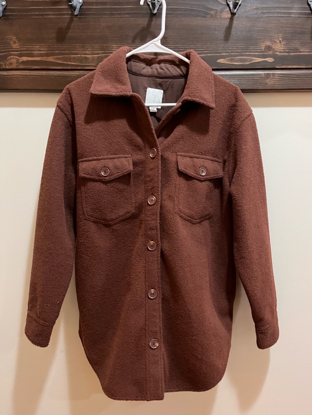 Joie Brown Fleece Button Up Shacket/Jacket Size M
